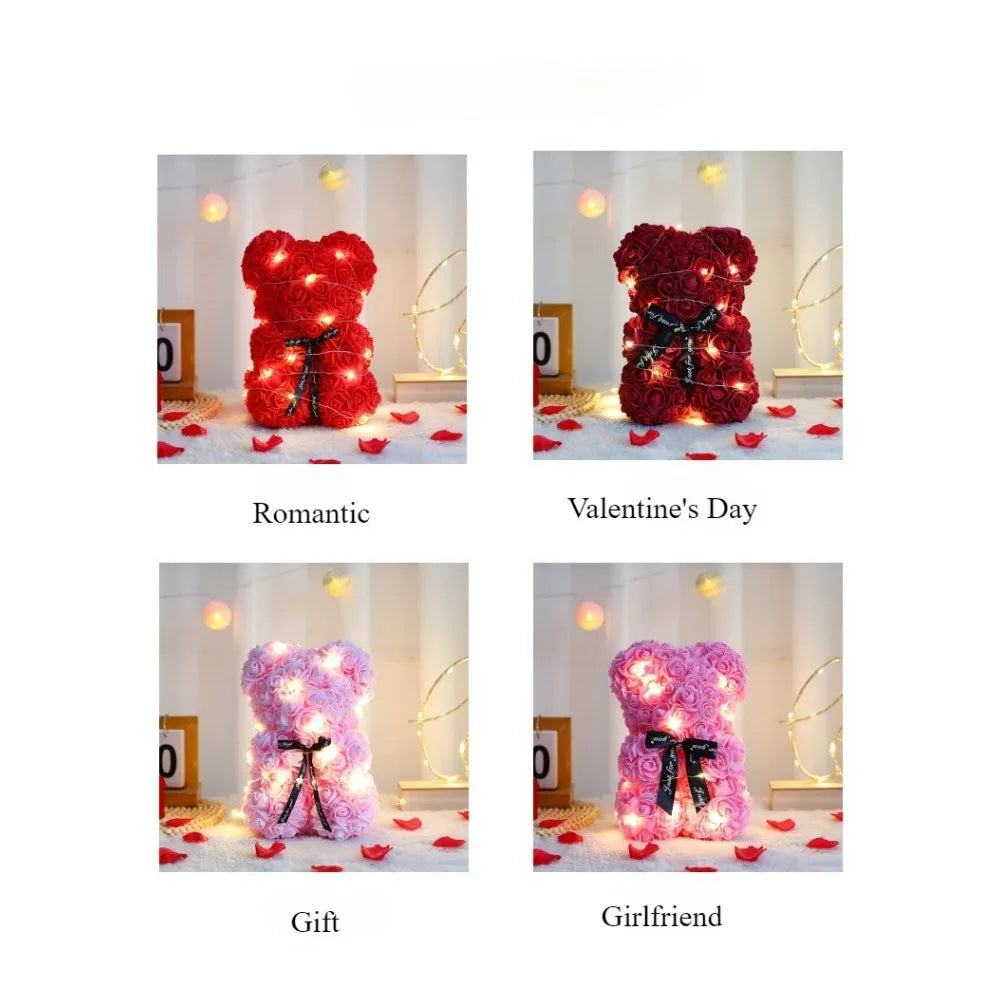 Pointbazzar™ Rose Bear with Light