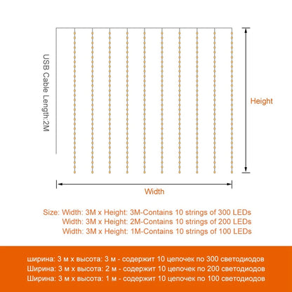 Pointbazzar™ LED Christmas Curtain Lights