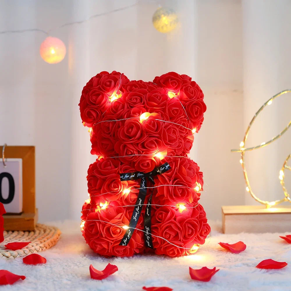 Pointbazzar™ Rose Bear with Light