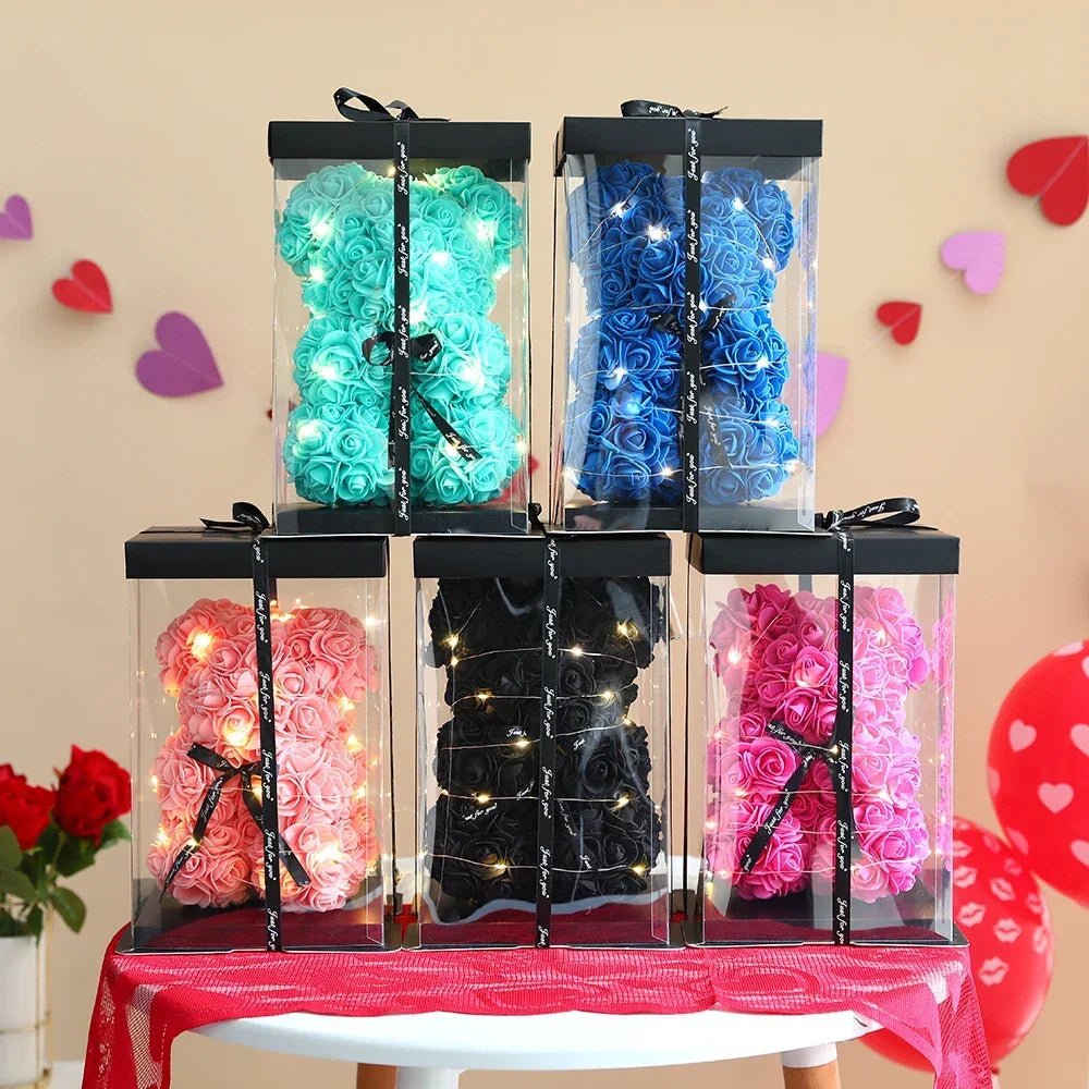 Pointbazzar™ Rose Bear with Light